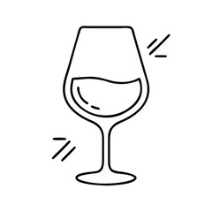 wine tasting glass icon, wine tasting glass line art - simple line art of wine tasting glass, perfect for wine tasting glass logos and icons
