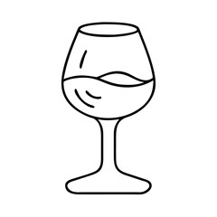 wine tasting glass icon, wine tasting glass line art - simple line art of wine tasting glass, perfect for wine tasting glass logos and icons