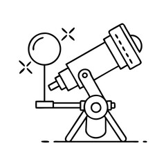 x ray telescope icon, x ray telescope line art - simple line art of x ray telescope, perfect for x ray telescope logos and icons