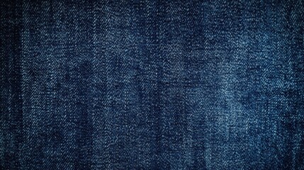 Close-up view of dark denim fabric texture.