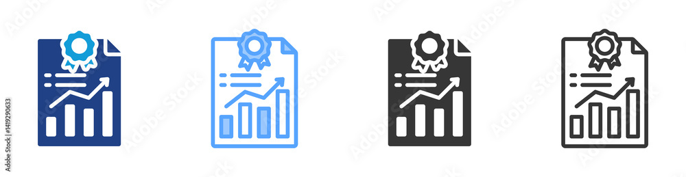 Poster Accounting Standard icon set multiple style collection
