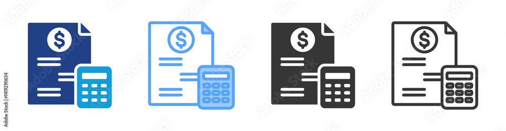 Poster financial position icon set multiple style collection