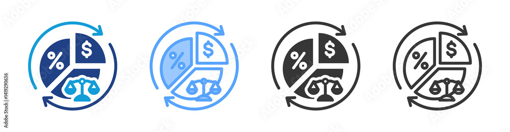 Poster ebit icon set multiple style collection