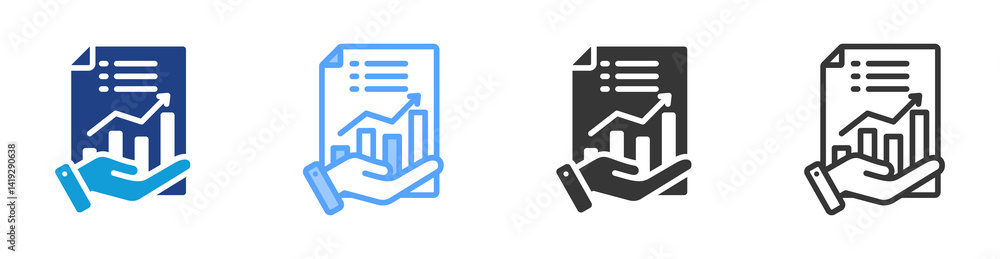 Poster Accounting Services icon set multiple style collection