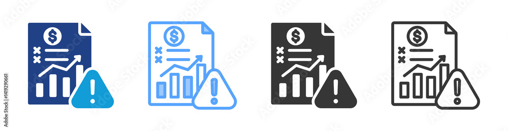 Poster Accounting Error icon set multiple style collection
