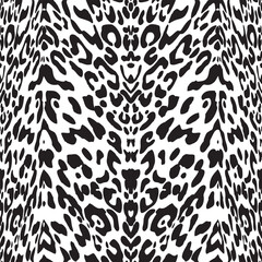 Seamless Leopard Print Pattern for Textile Print and Fabric Bold Black and White Animal Skin Design