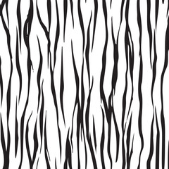 Seamless Zebra Print Pattern for Textile Print and Fabric, Black and White Animal Skin Design