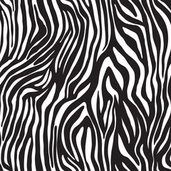 Modern Zebra Seamless Pattern, Abstract Black and White Animal Print for Fashion and Textile Design