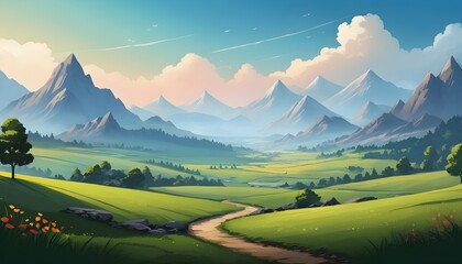 Serene Mountain Valley Landscape