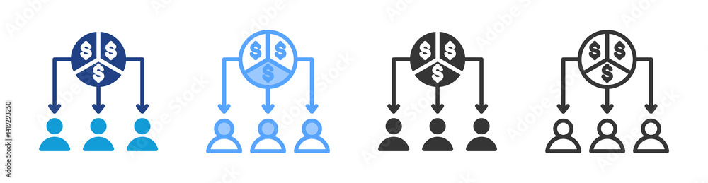 Poster shareholder value icon set multiple style collection
