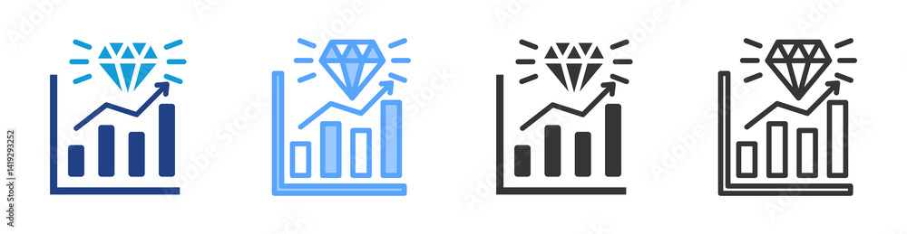 Poster Business Value icon set multiple style collection
