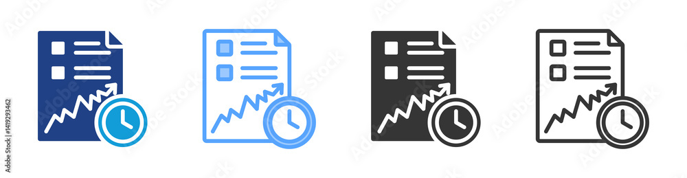 Poster Stock Option icon set multiple style collection