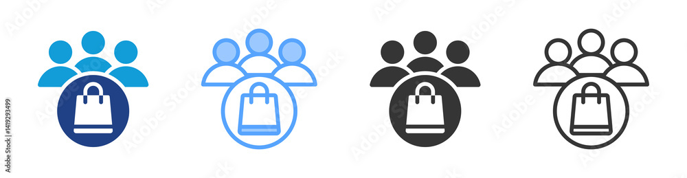 Aufkleber consumer icon set multiple style collection