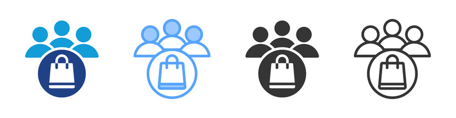 Consumer icon set multiple style collection