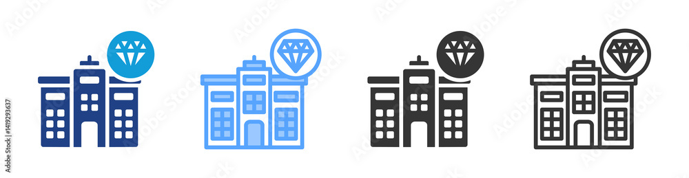 Aufkleber enterprise value icon set multiple style collection