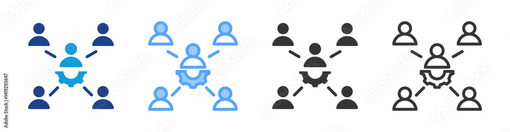 Poster Relationship icon set multiple style collection