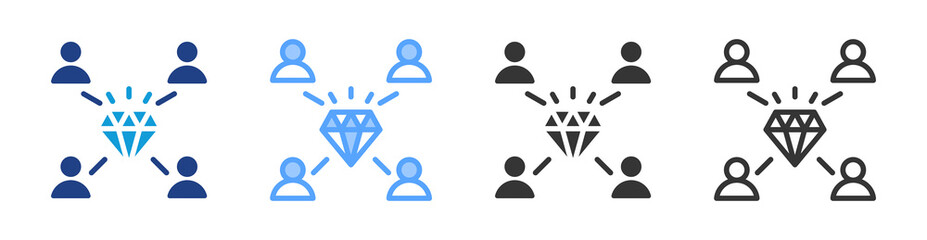 Value Network icon set multiple style collection