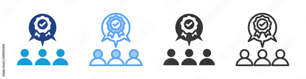 Poster brand recognition icon set multiple style collection