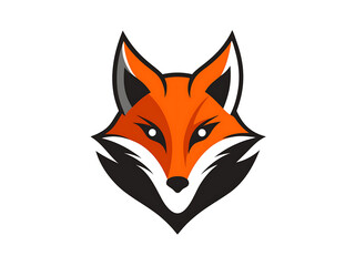 Obraz premium fox head logo design of black silhouette vector illustration