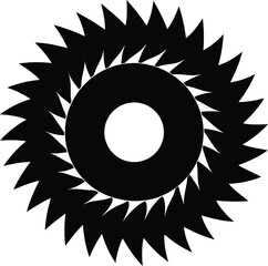 Circular Saw Blade Silhouette Vector - Sharp Tool Icon Graphic