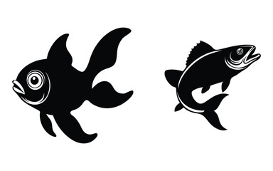 Fishes silhouette vector illustration