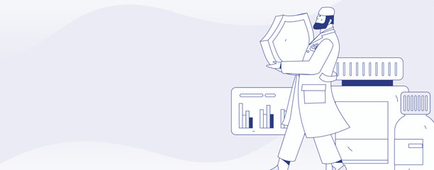 Medical characters fighting the epidemic flat vector concept operation hand drawn illustration

