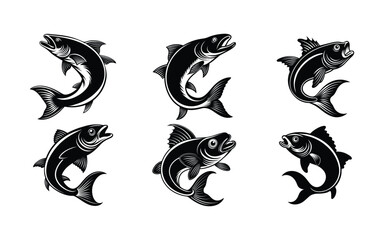 Fishes silhouette vector illustration
