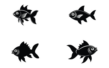 Fishes silhouette vector illustration