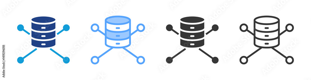 Poster Data Connection icon set multiple style collection