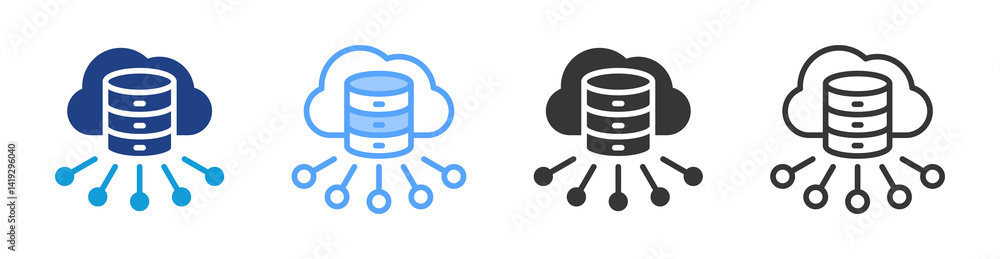 Aufkleber storage icon set multiple style collection