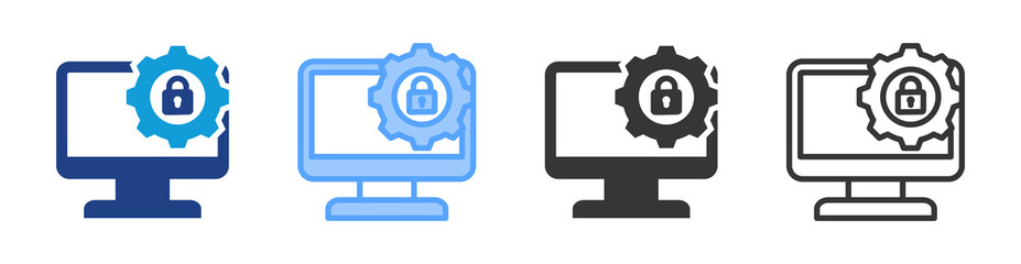 Information Security icon set multiple style collection