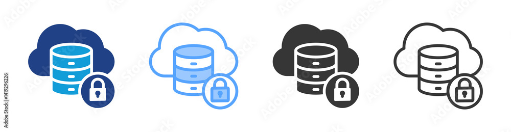 Poster Data Integrity icon set multiple style collection