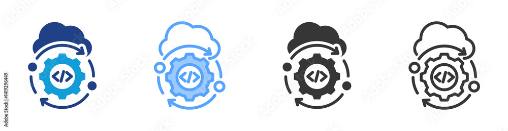 Poster Configuration icon set multiple style collection