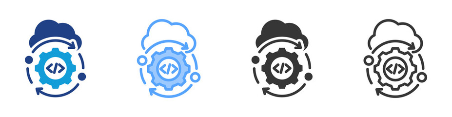 Configuration icon set multiple style collection