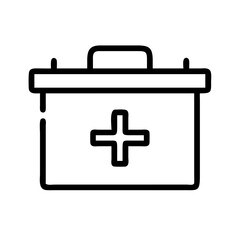 Obraz premium medical kit icon for healthcare, first aid, and emergency services – flat stroke icon for apps and websites 