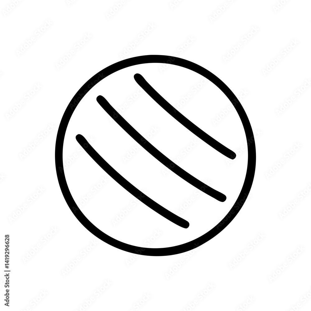 Poster striped circle icon for patterns, design, and abstract elements – flat stroke icon for apps and webs