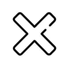 X symbol icon for error, cancellation, and UI design – flat stroke icon for apps and websites
