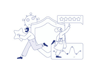 Medical characters fighting the epidemic flat vector concept operation hand drawn illustration
