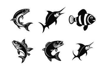 Fishes silhouette vector illustration