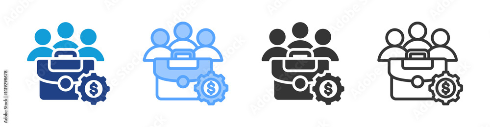 Aufkleber employee icon set multiple style collection