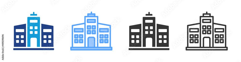 Poster carporation icon set multiple style collection
