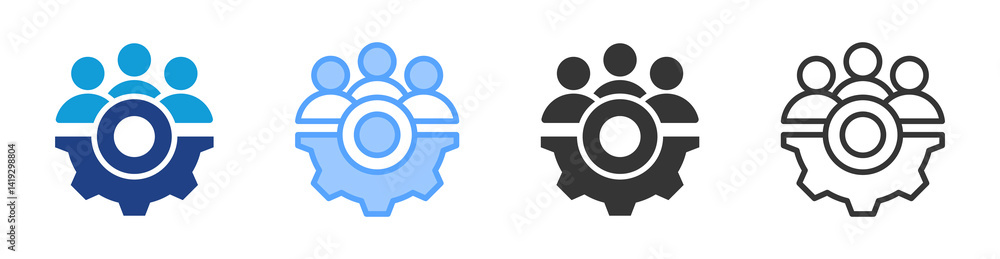 Poster Human Resource Management icon set multiple style collection