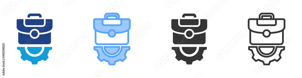 Poster job icon set multiple style collection