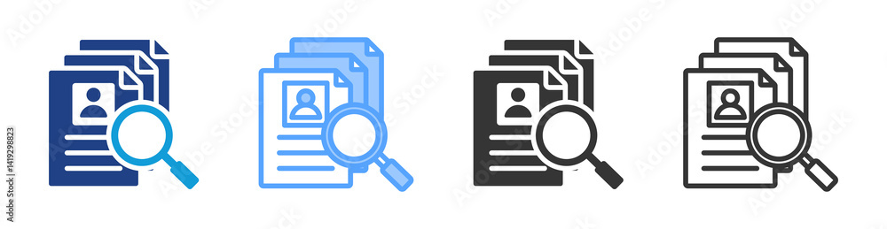 Poster recruitment icon set multiple style collection