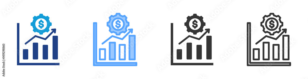 Poster business icon set multiple style collection