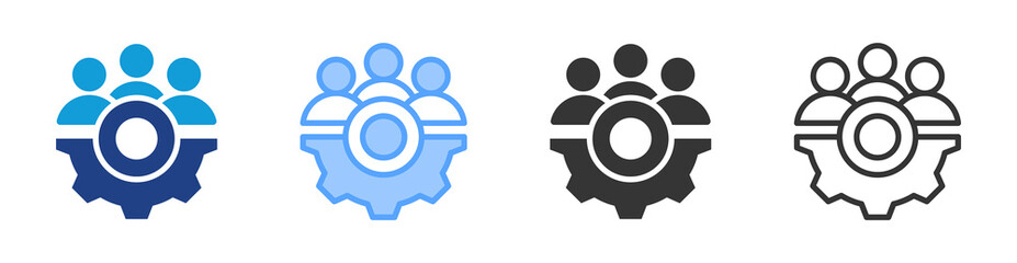 Human Resource Management icon set multiple style collection