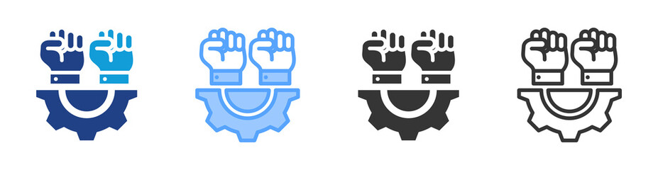 Labor Uinon icon set multiple style collection