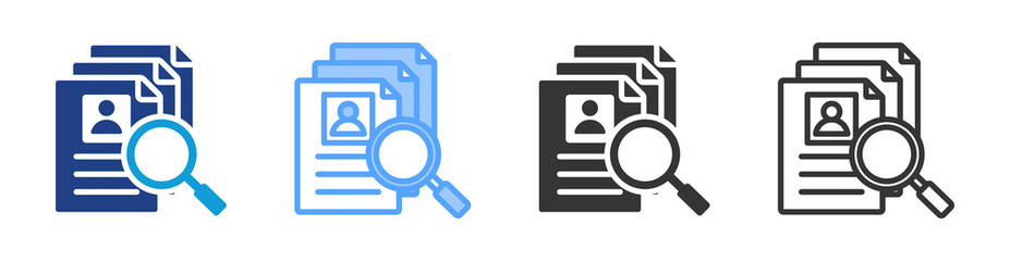 Recruitment icon set multiple style collection