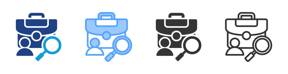 Job Seeker icon set multiple style collection