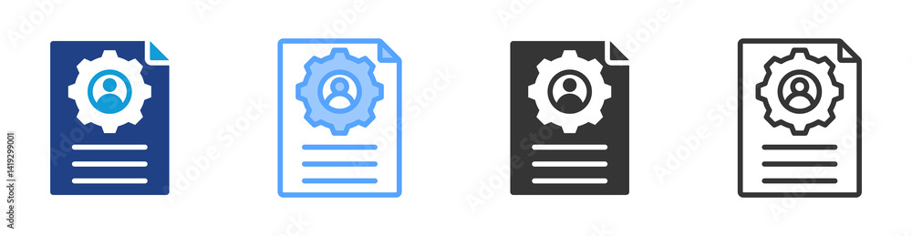 Poster job description icon set multiple style collection